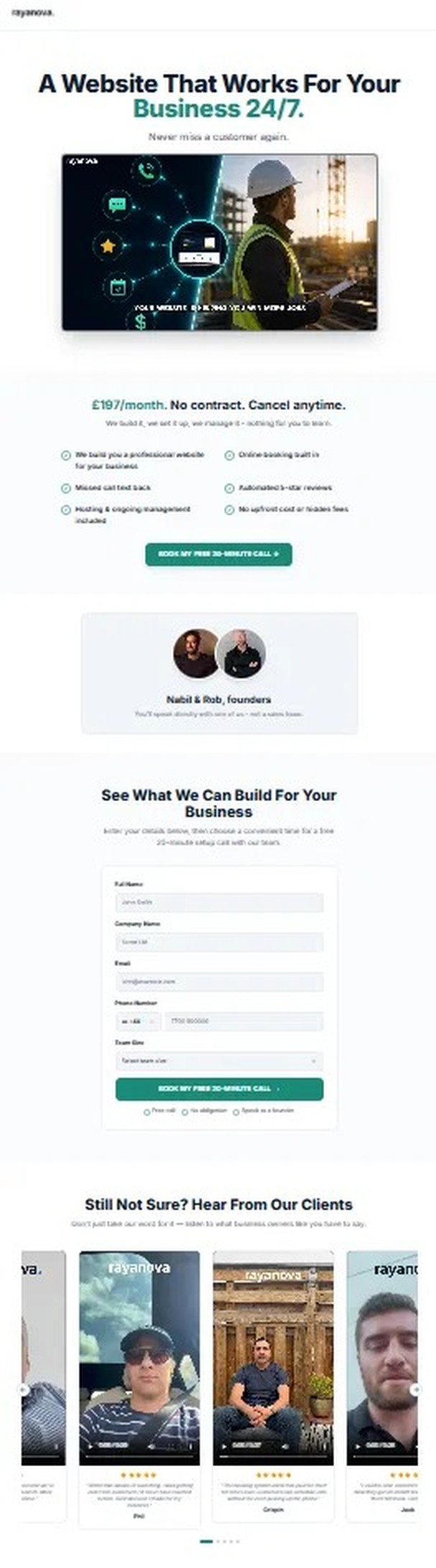 Rayanova booking funnel